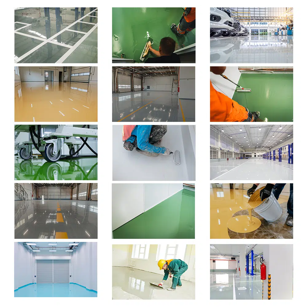 Floenex พื้นโรงงาน Epoxy Pu กันซึมดาดฟ้า พื้นสนามกีฬา